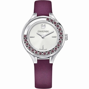 Swarovski Women's Strap Watch - Lovely Crystals Mini Burgundy Leather | 5295331