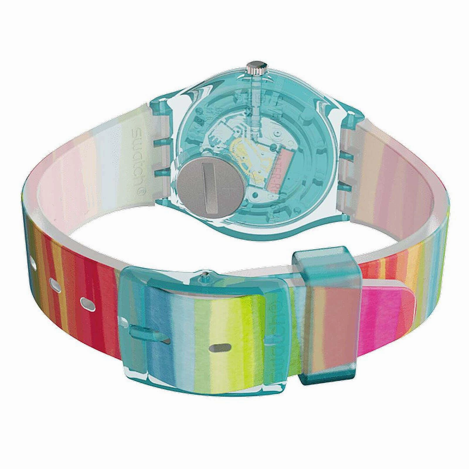 Swatch GS124 Unisex Color The Sky Swiss Made Multicolor Plastic Strap Quartz Watch