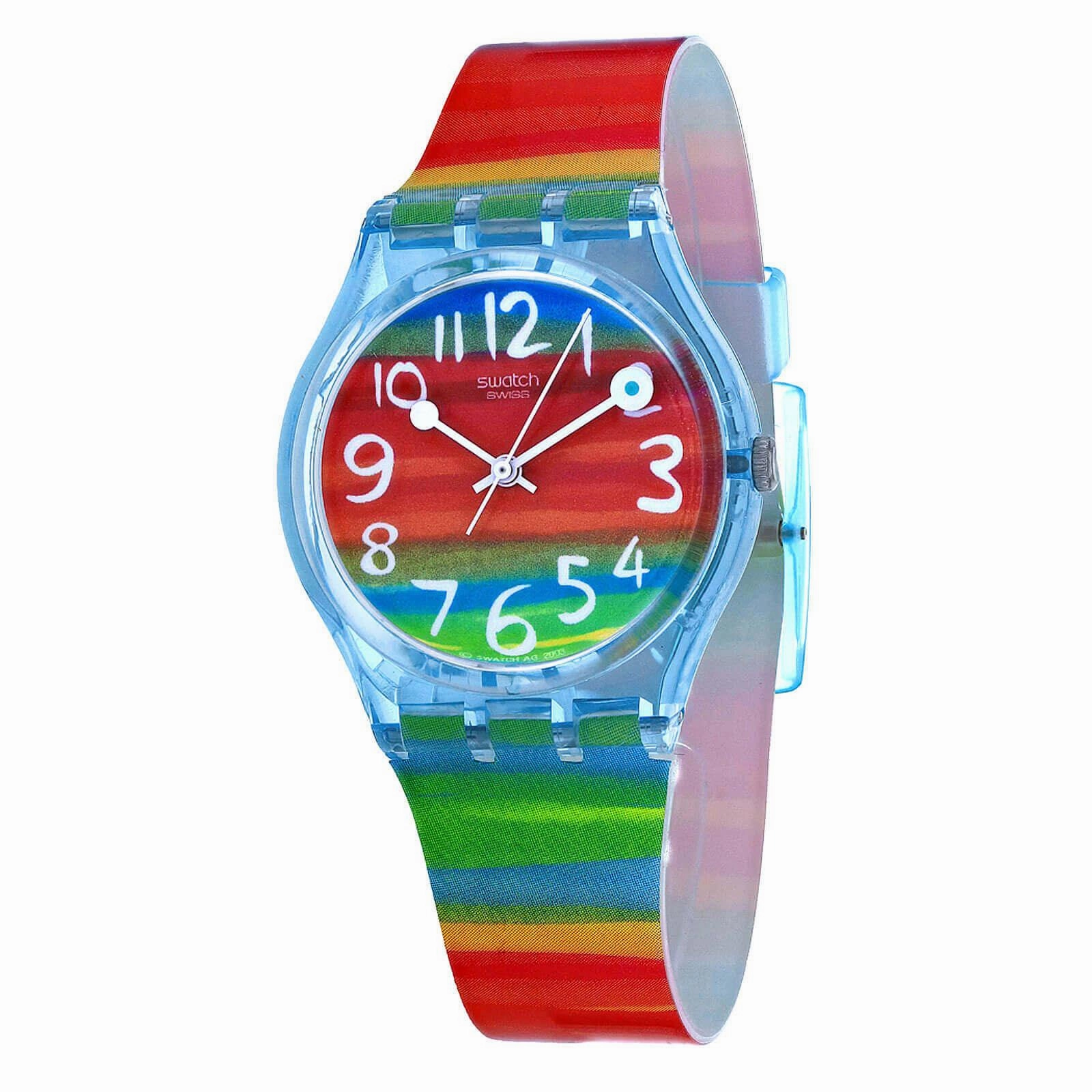 Swatch GS124 Unisex Color The Sky Swiss Made Multicolor Plastic Strap Quartz Watch