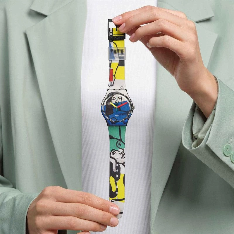 Swatch LEGER'S TWO WOMEN HOLDING FLOWERS Watch SUOZ363