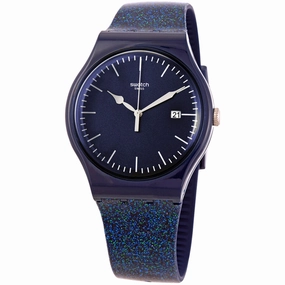 Swatch Men's Watch - Glitter Space Quartz Blue Dial Rubber Strap | SUON401