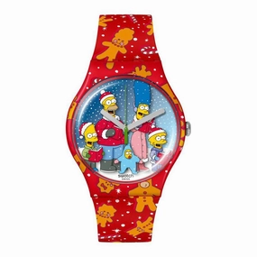Swatch THE SIMPSONS COLLECTION WONDROUS WINTER WONDERLAND Watch SUOZ361