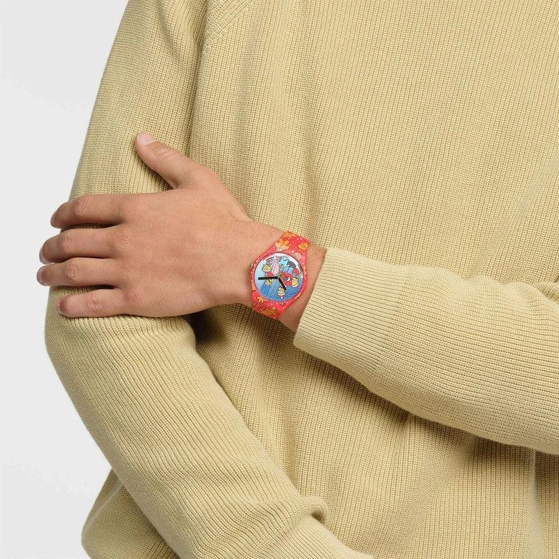 Swatch THE SIMPSONS COLLECTION WONDROUS WINTER WONDERLAND Watch SUOZ361