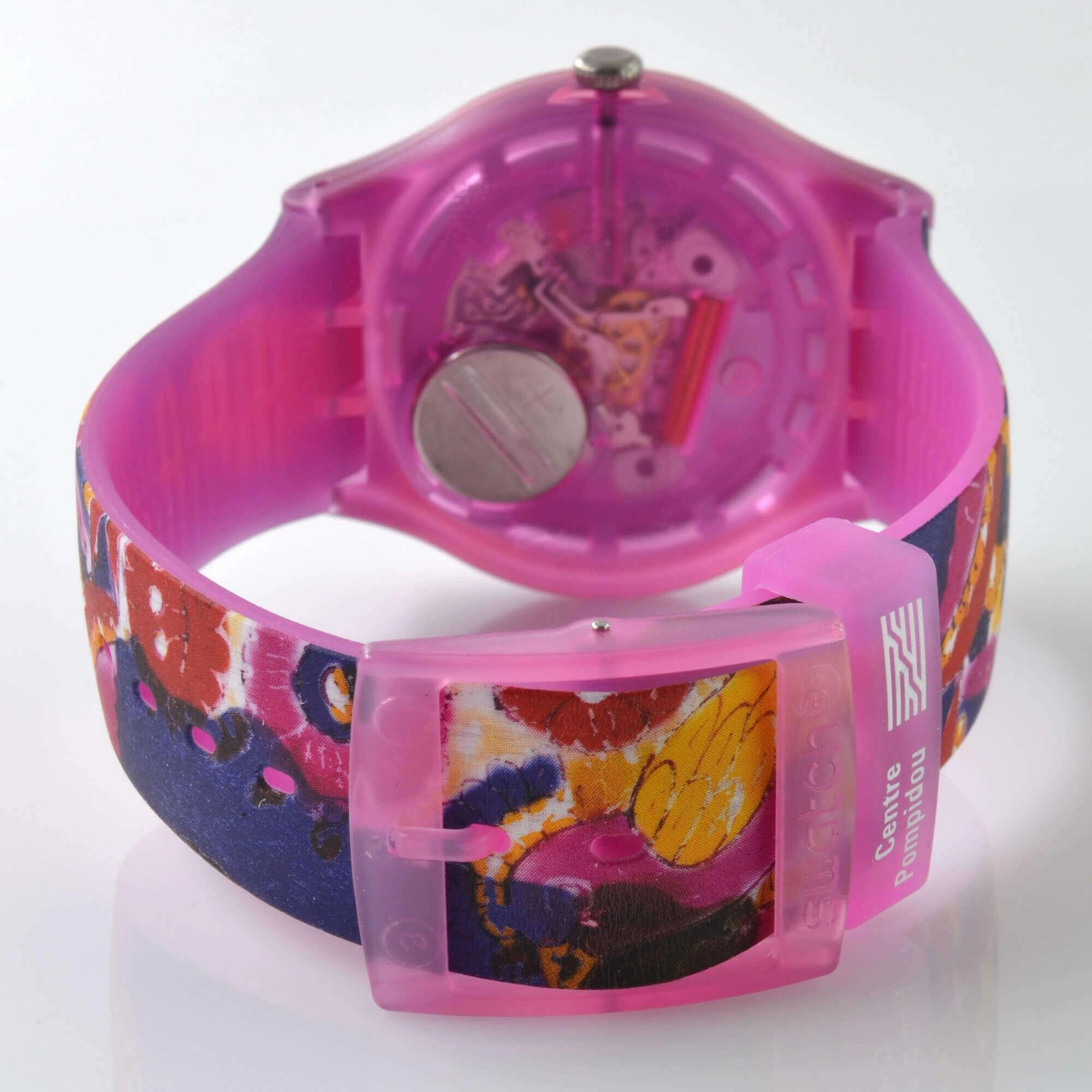 Swatch Unisex Quartz Watch - Centre Pompidou The Frame Silicone Strap | SUOZ341