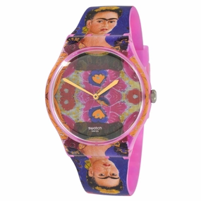 Swatch Unisex Quartz Watch - Centre Pompidou The Frame Silicone Strap | SUOZ341