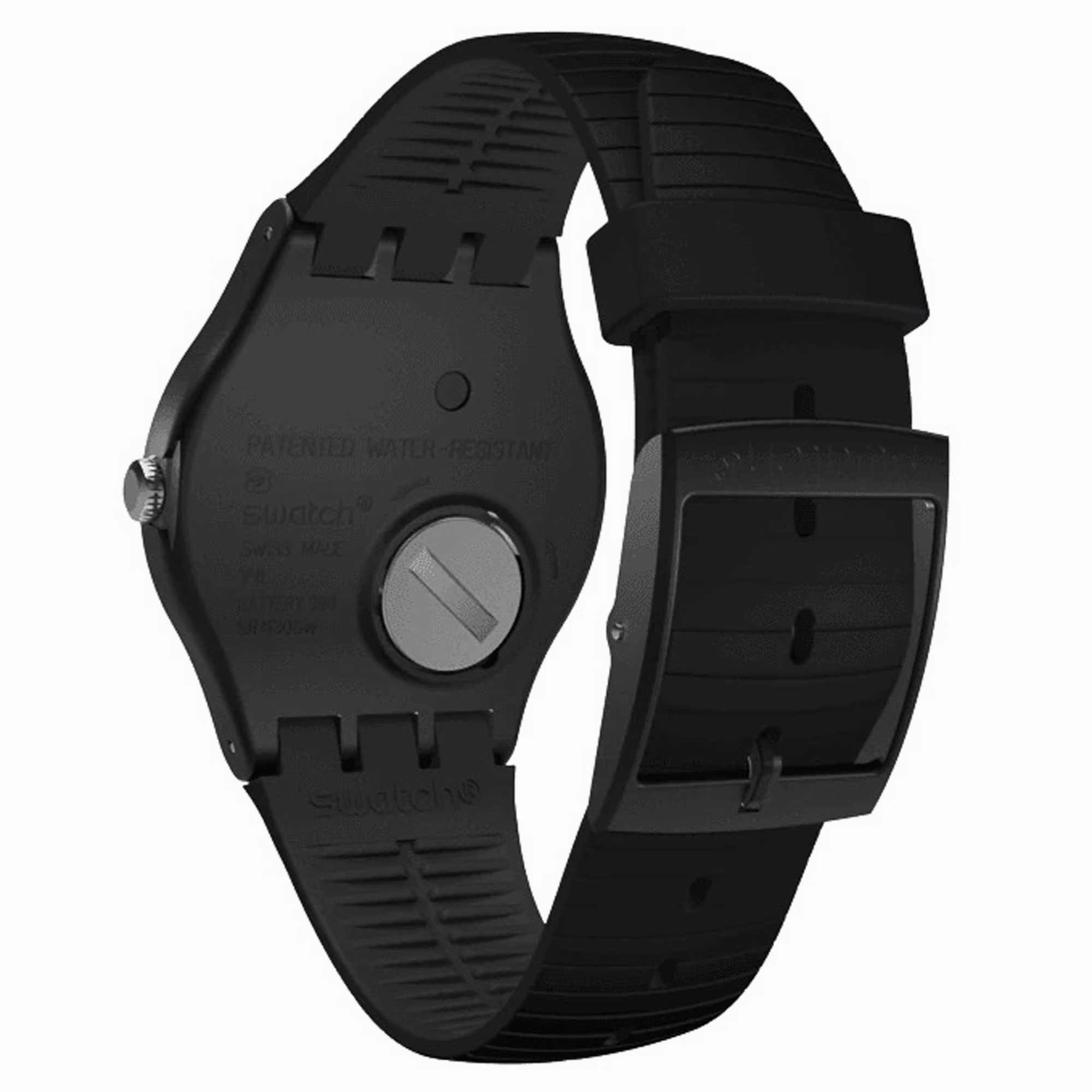 Swatch Unisex Quartz Watch - The X-Vibe XX-Rated Black Silicone Strap | SUOB402