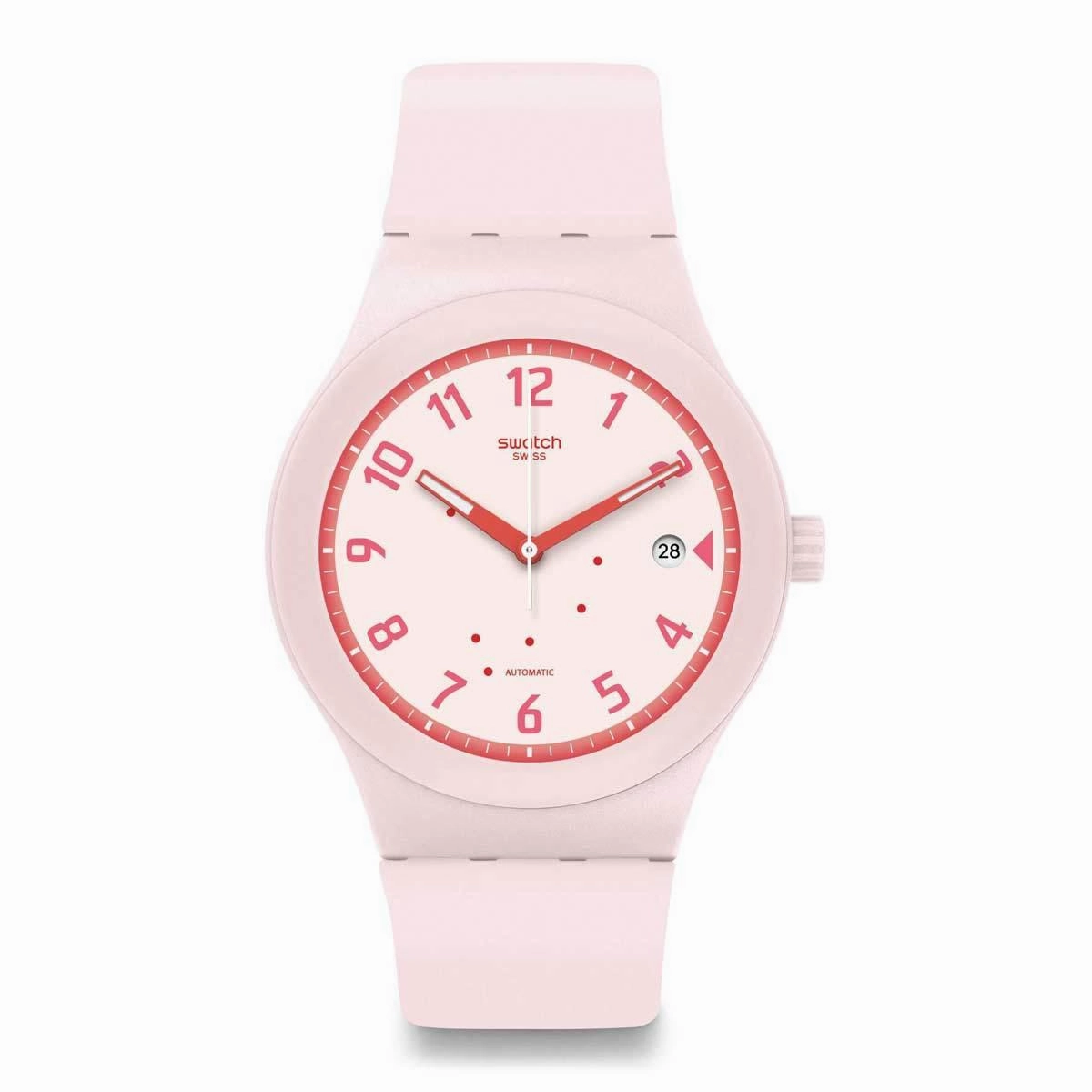 Swatch Women's Automatic Watch - Sistem51 Sistem Blush Pink Dial Silicone | SUTP402