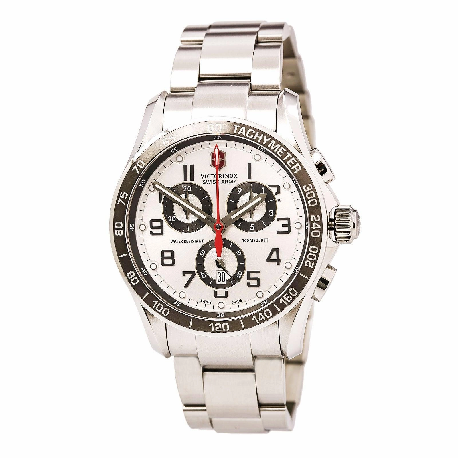 Swiss Army 241445 Men's Chrono Classic XLS Silver Dial Stainless Steel Bracelet Watch