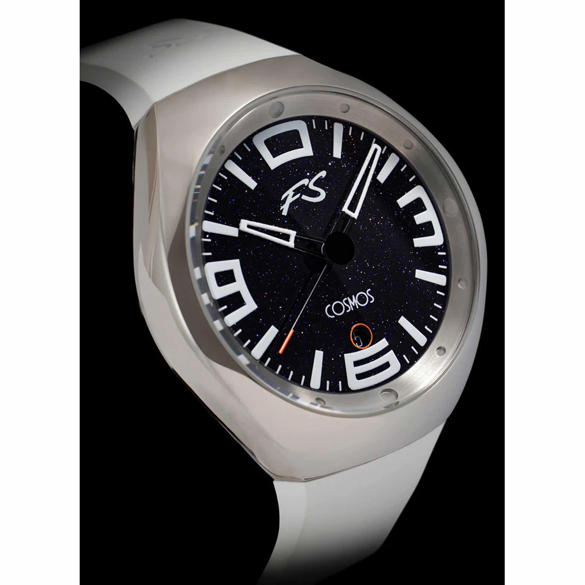 Szanto Icon Unisex Watch - Frank Stephenson Cosmos Steel Case White Strap | IC-FS-9004