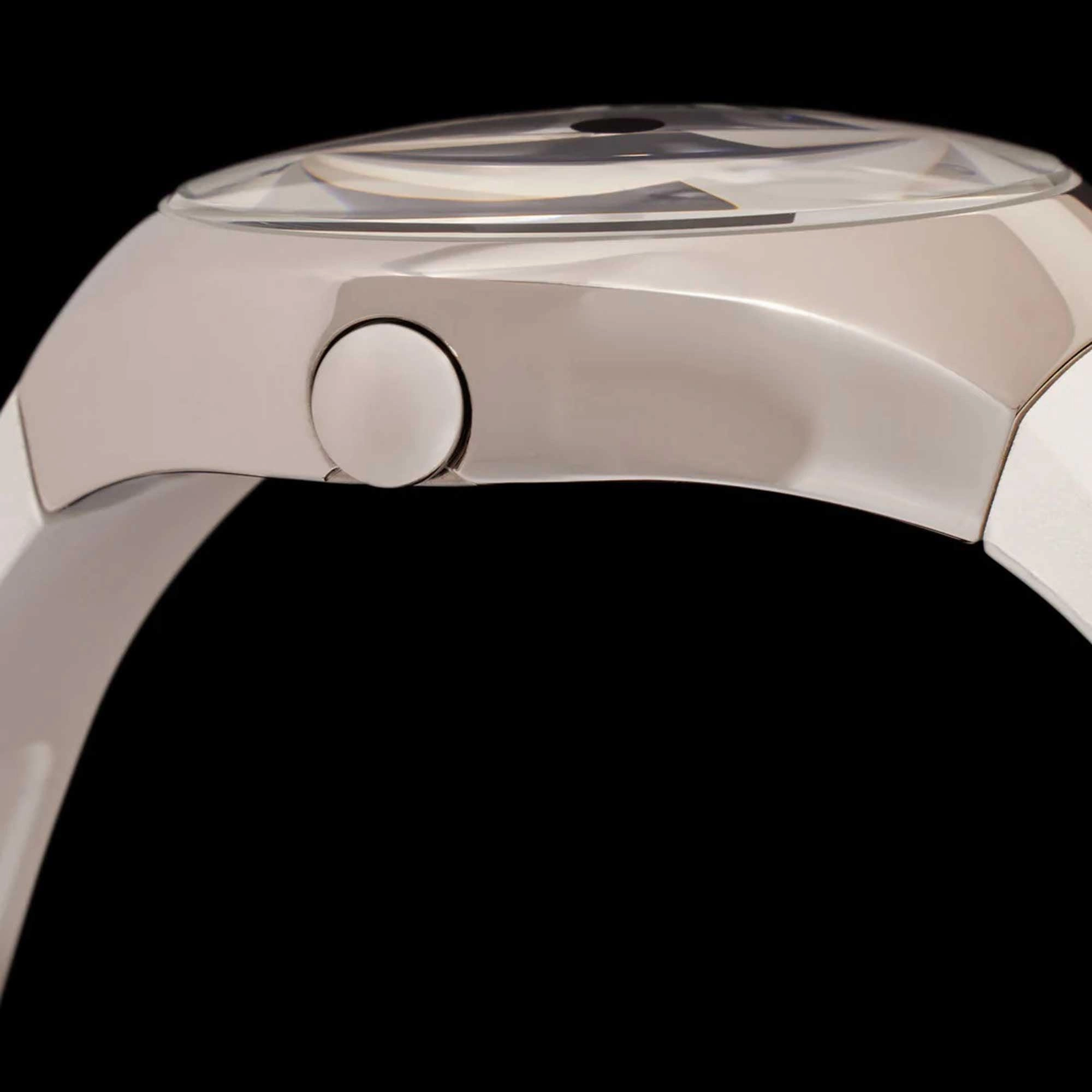 Szanto Icon Unisex Watch - Frank Stephenson Cosmos Steel Case White Strap | IC-FS-9004