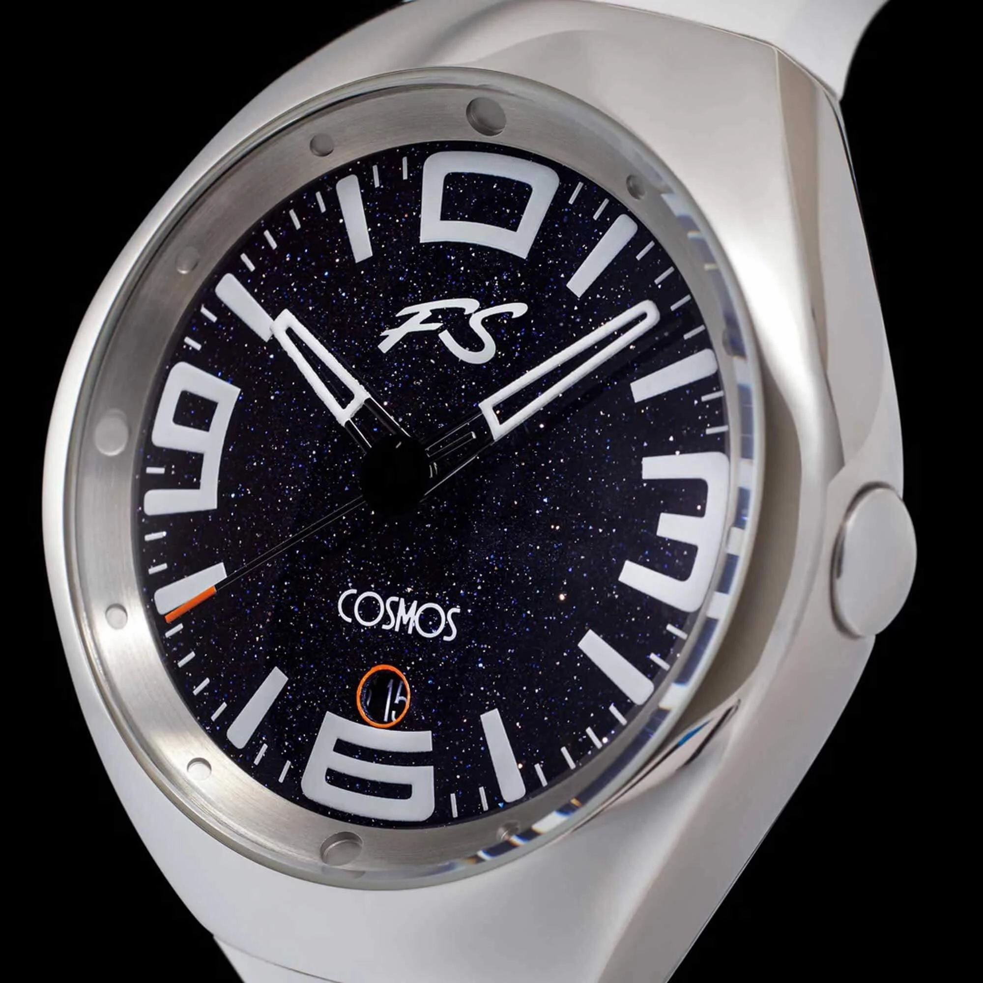 Szanto Icon Unisex Watch - Frank Stephenson Cosmos Steel Case White Strap | IC-FS-9004