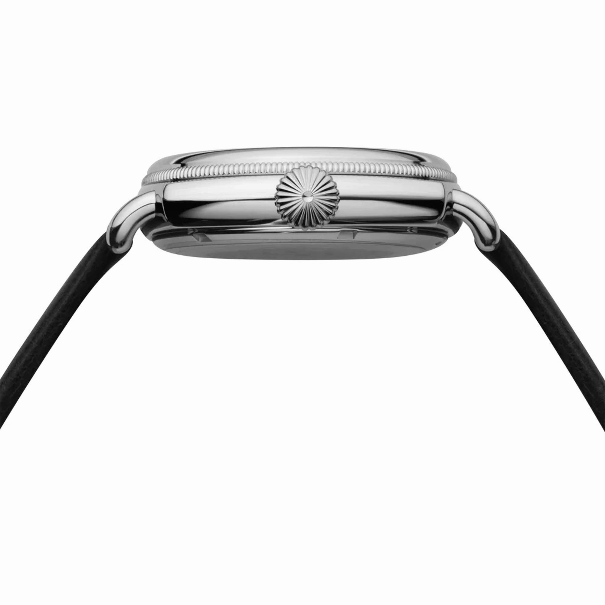 Szanto Men's Watch - Officer Coin Cushion Silver Tone Dial Black Strap | SZ 6202E