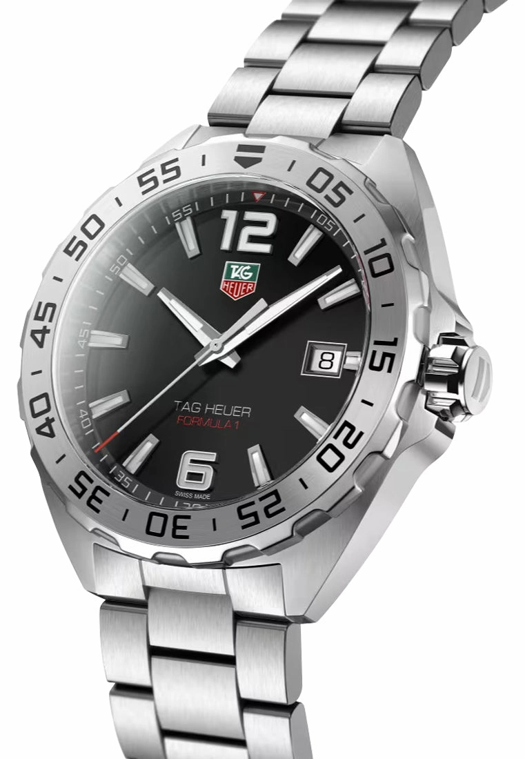 TAG Heuer Formula 1 Stainless Steel Black Dial Date Divers Quartz Mens Watch WAZ1112.BA0875