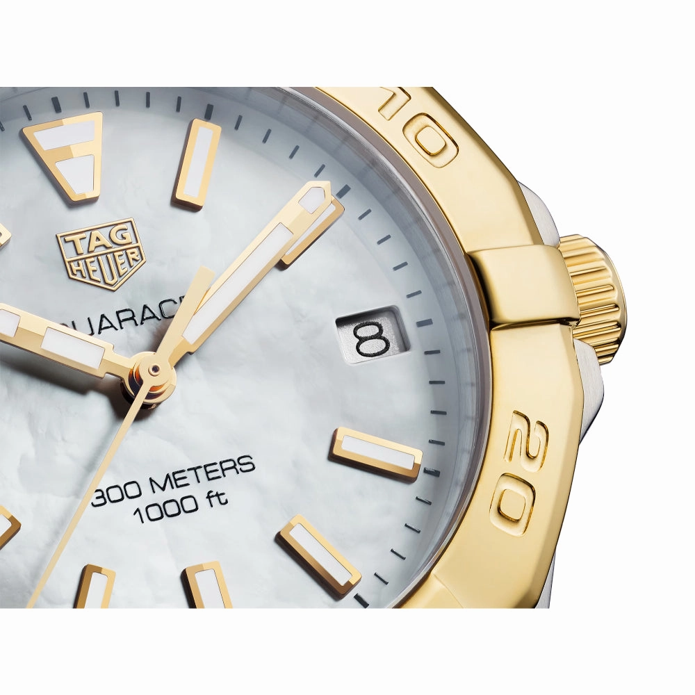 Tag Heuer Ladies 32mm Two-Tone Aquaracer, Mother of Pearl Dial