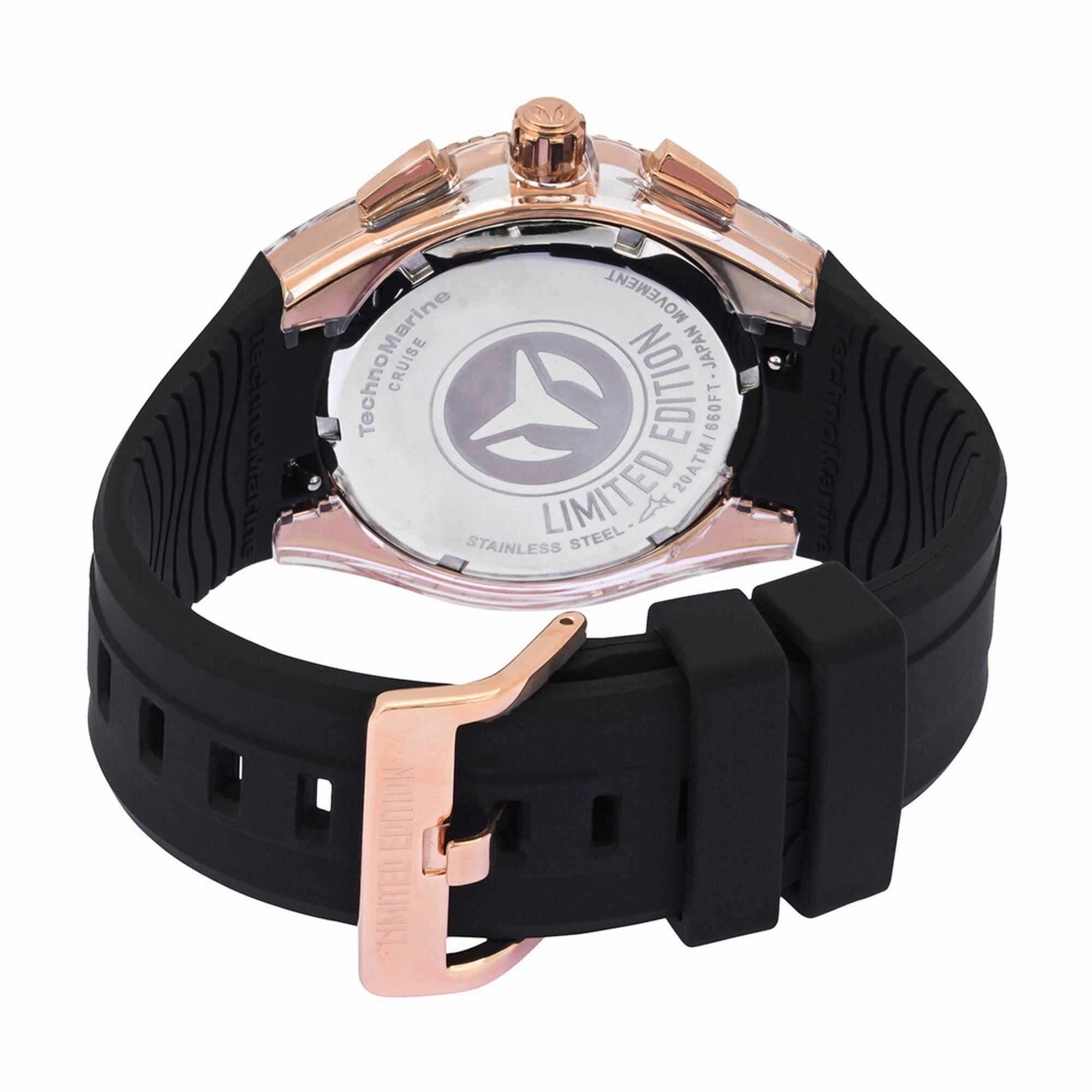 Technomarine Men's Watch - Cruise Glitz Chrono Black Strap Rose Gold Case | TM-121018