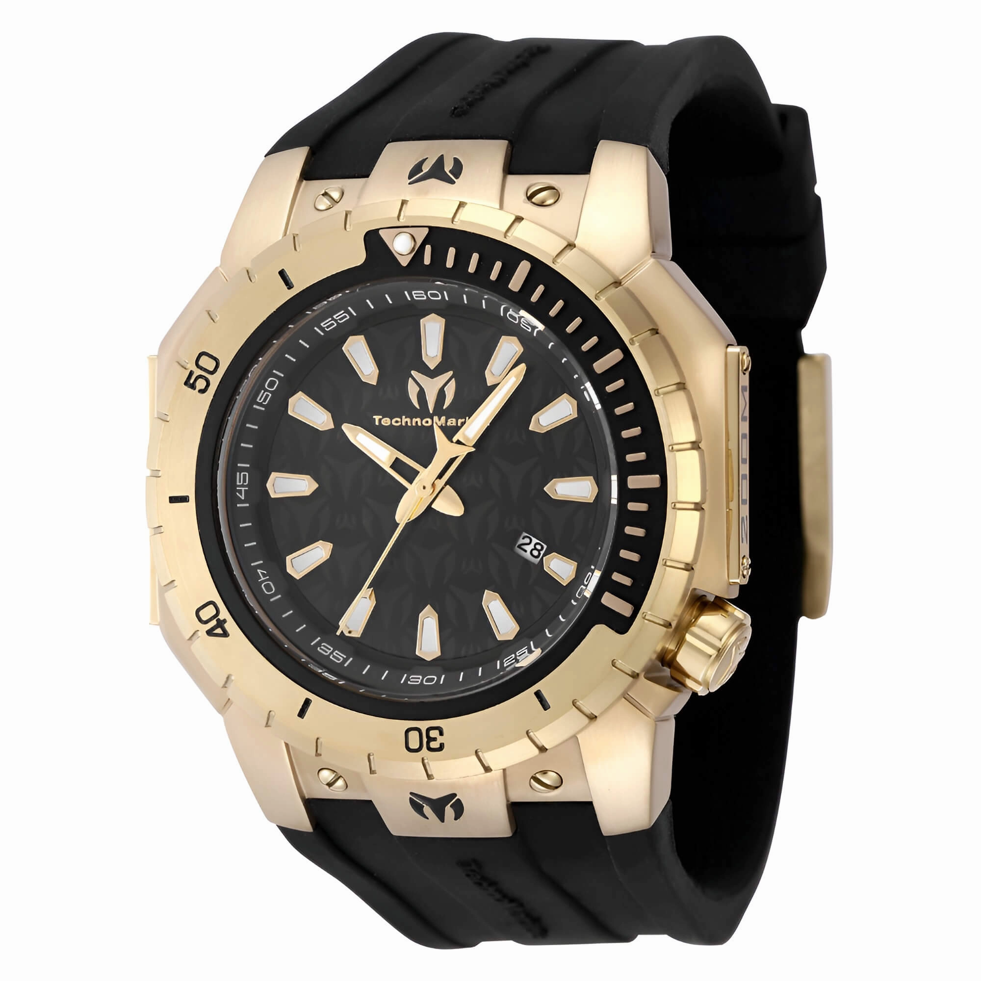 Technomarine Men's Watch - Manta Sea Quartz Black Dial Yellow Gold Case | TM-224011