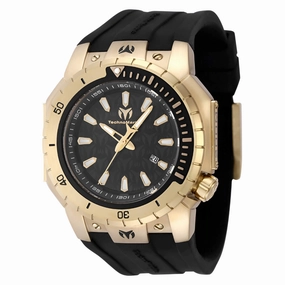 Technomarine Men's Watch - Manta Sea Quartz Black Dial Yellow Gold Case | TM-224011