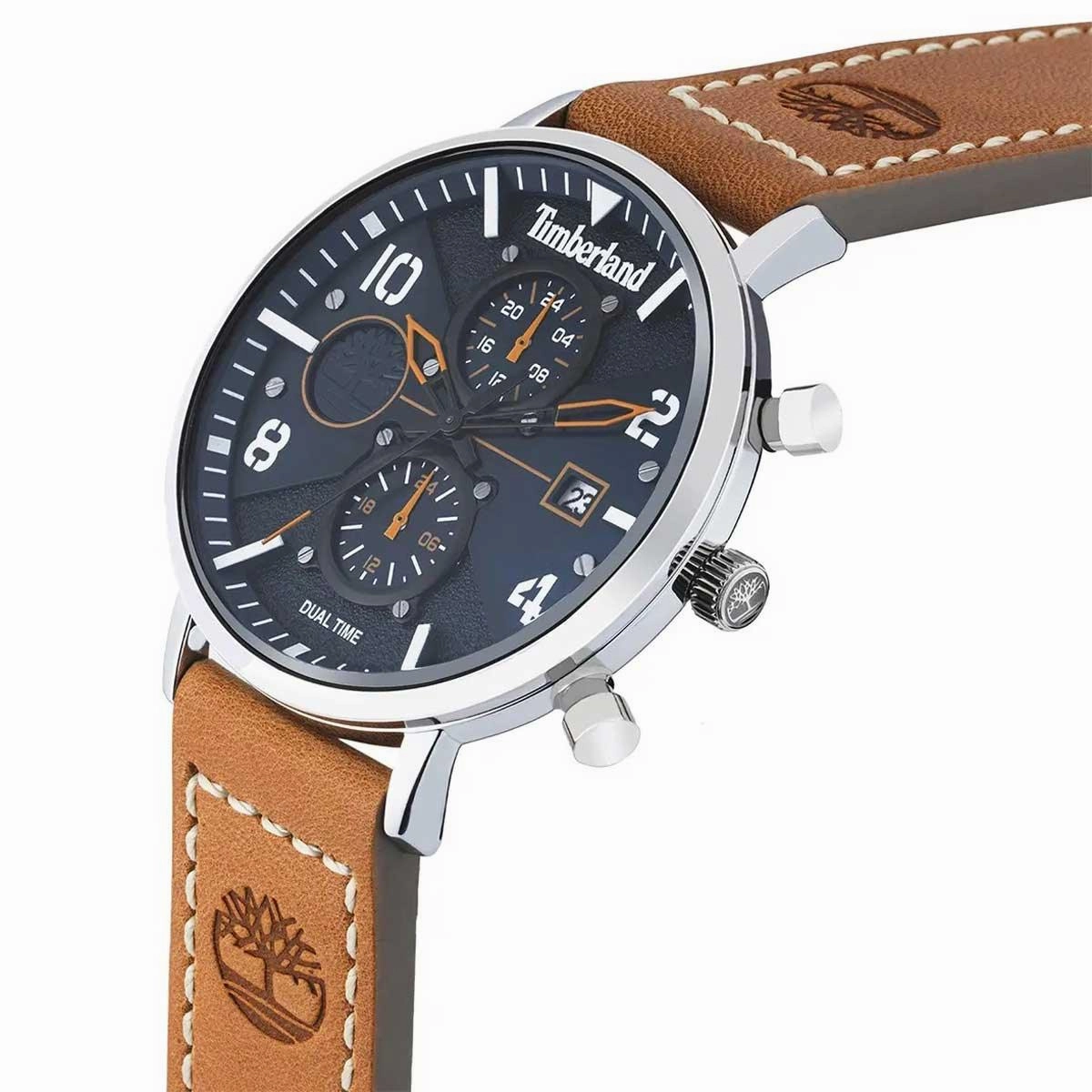 Timberland Men's Watch - Dual Time and Date Blue Dial Leather Strap | TDWGF2091501