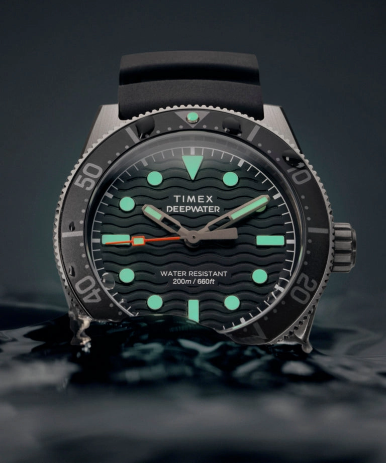 Timex Deepwater Reef 200M 41mm Black Rubber Strap Watch TW2W74700