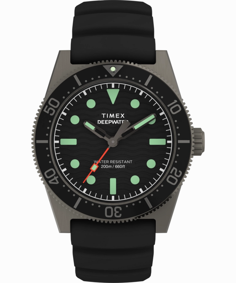Timex Deepwater Reef 200M 41mm Black Rubber Strap Watch TW2W74700