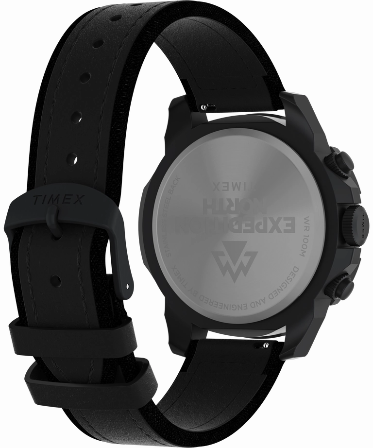 Timex Expedition 42mm Leather Black Dial Watch TW2W16000