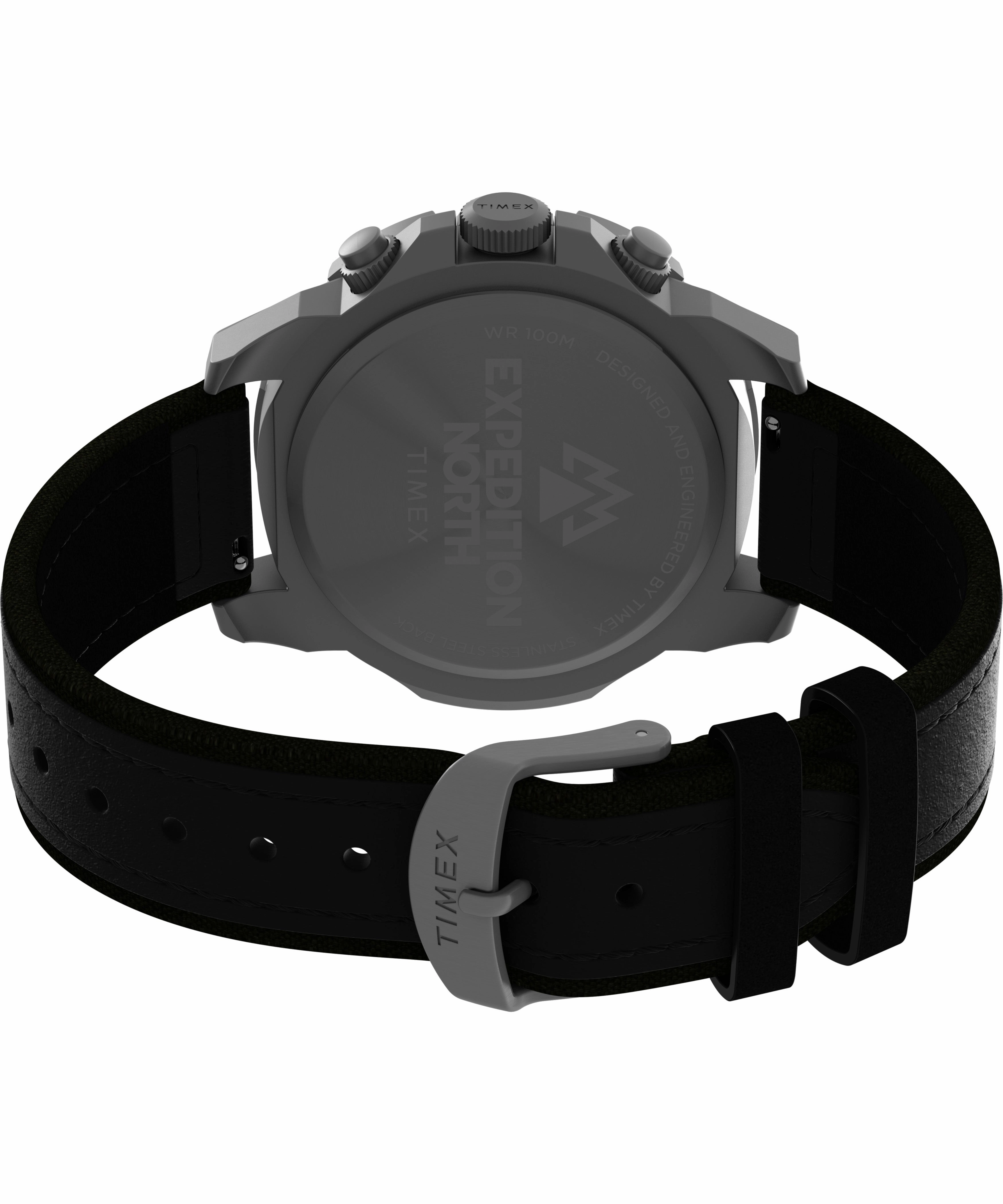 Timex Expedition 42mm Leather Green Dial Watch TW2W16100
