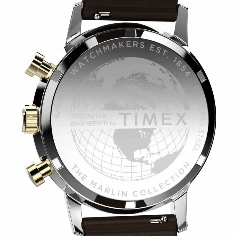 Timex Marlin Chronograph Tachymeter 40mm Leather Strap Watch