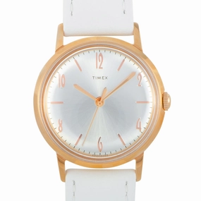 Timex Marlin Hand-Wound 34 mm Rose Gold-Tone Watch TW2T18300