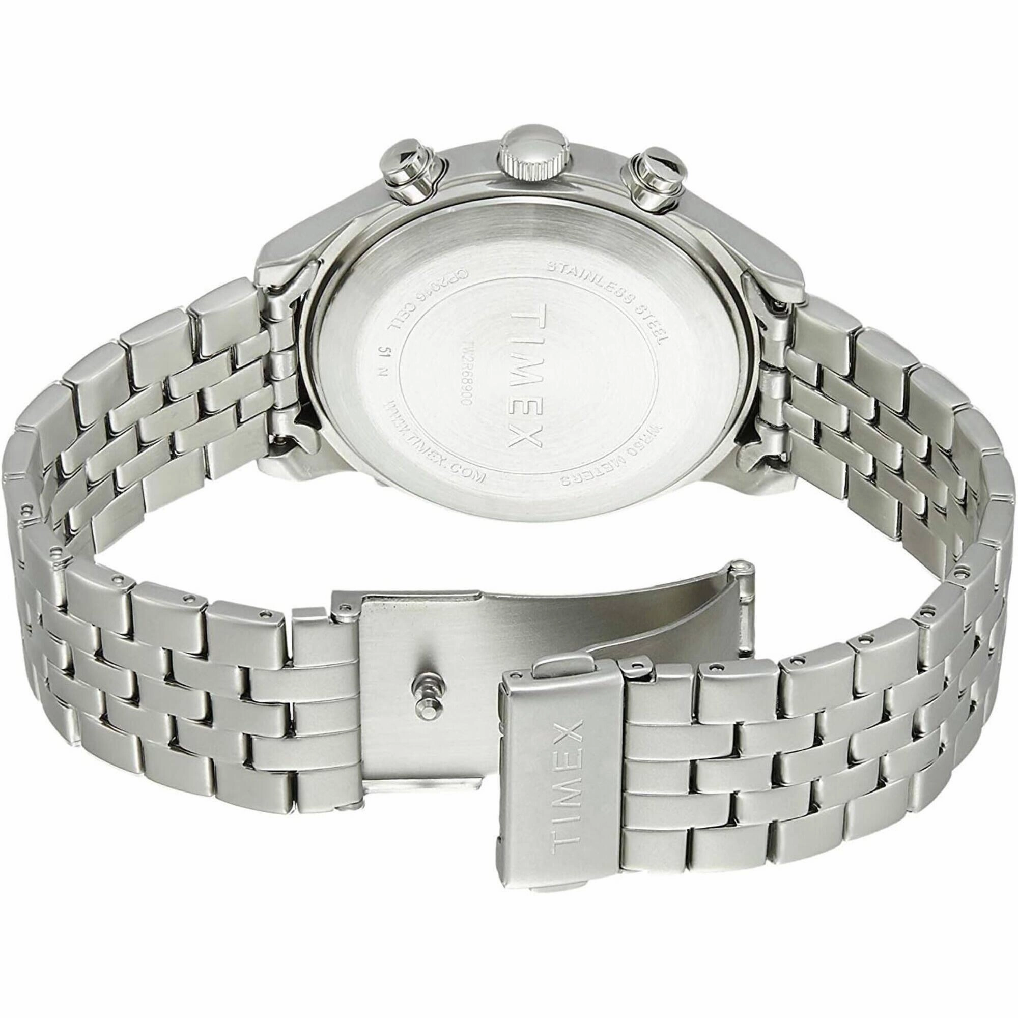 Timex Men's Chronograph Watch - MK1 White Dial Silver Tone Bracelet | TW2R68900VQ