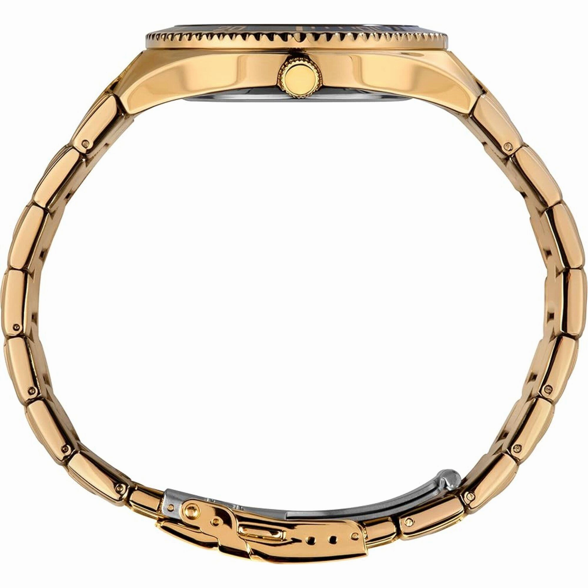 Timex Men's Watch - Classic Quartz Black Dial Yellow Gold Bracelet | TW2V53900