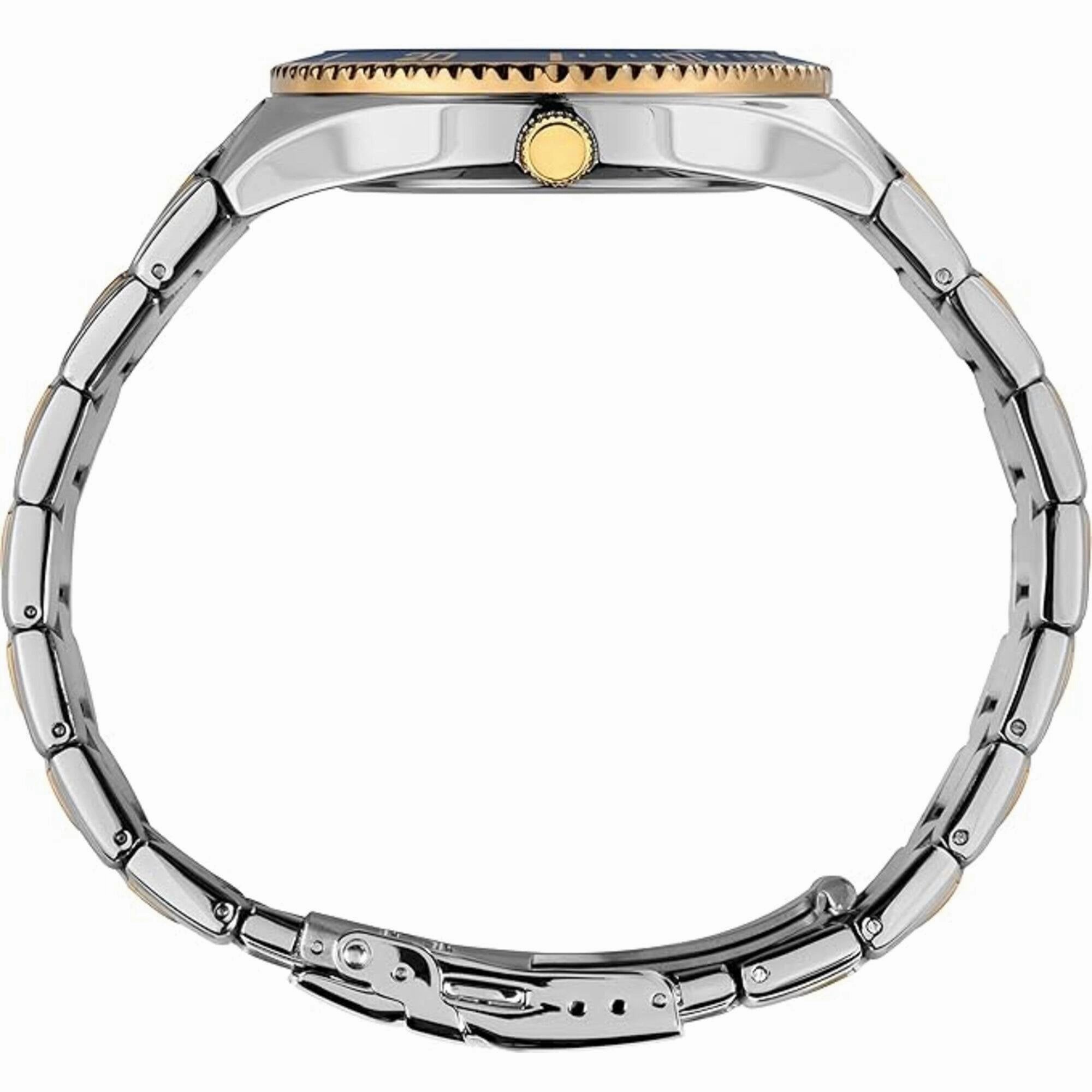 Timex Men's Watch - Classic Rotating Bezel Blue Dial Two Tone Bracelet | TW2V53800