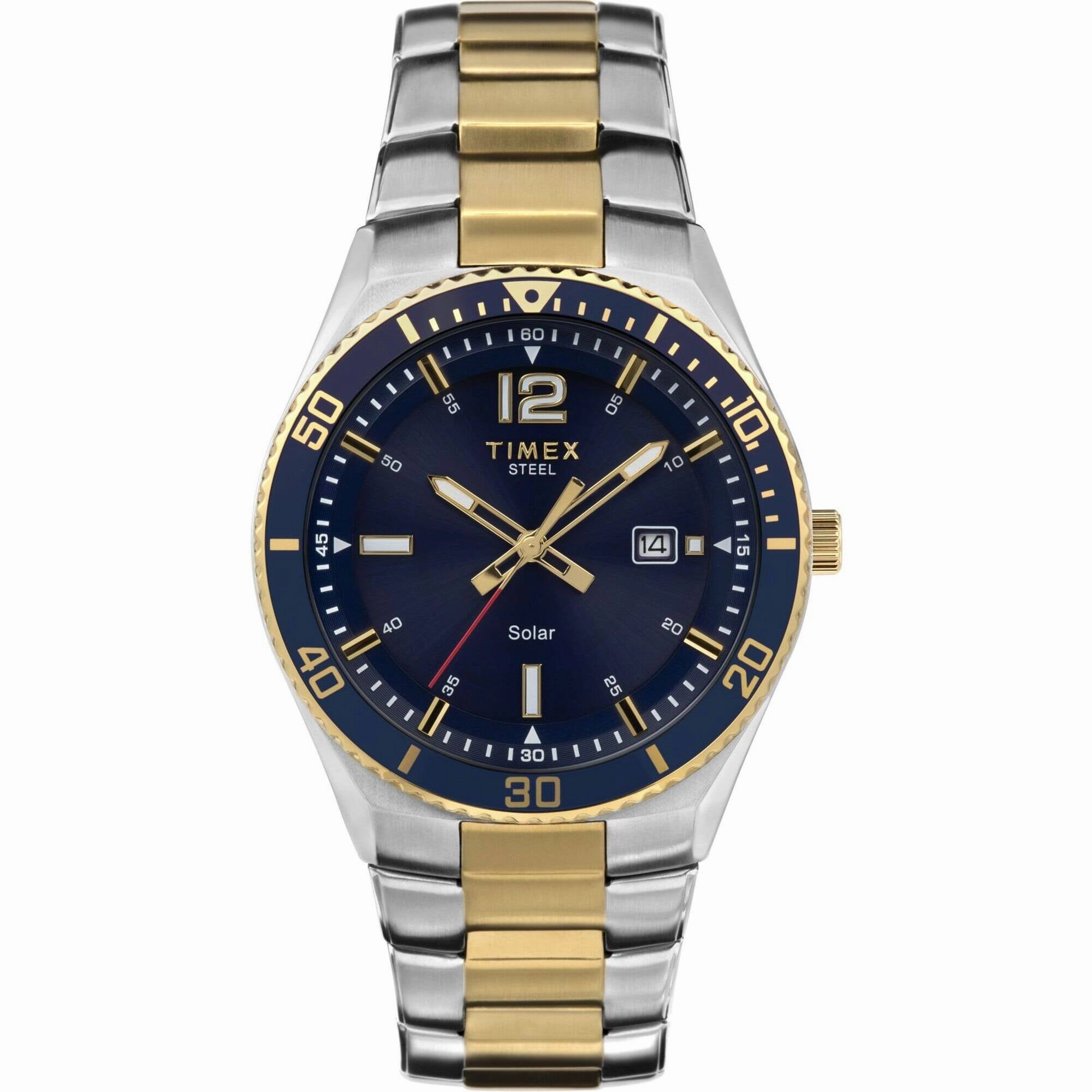 Timex Men's Watch - Classic Rotating Bezel Blue Dial Two Tone Bracelet | TW2V53800