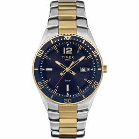 Timex Men's Watch - Classic Rotating Bezel Blue Dial Two Tone Bracelet | TW2V53800