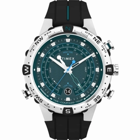 Timex Men's Watch - Expedition North Compass Green Black Silicone Strap | TW2W24200