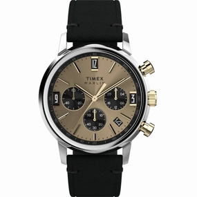 Timex Men's Watch - Marlin Chronograph Champagne and Black Dial Strap | TW2W60300