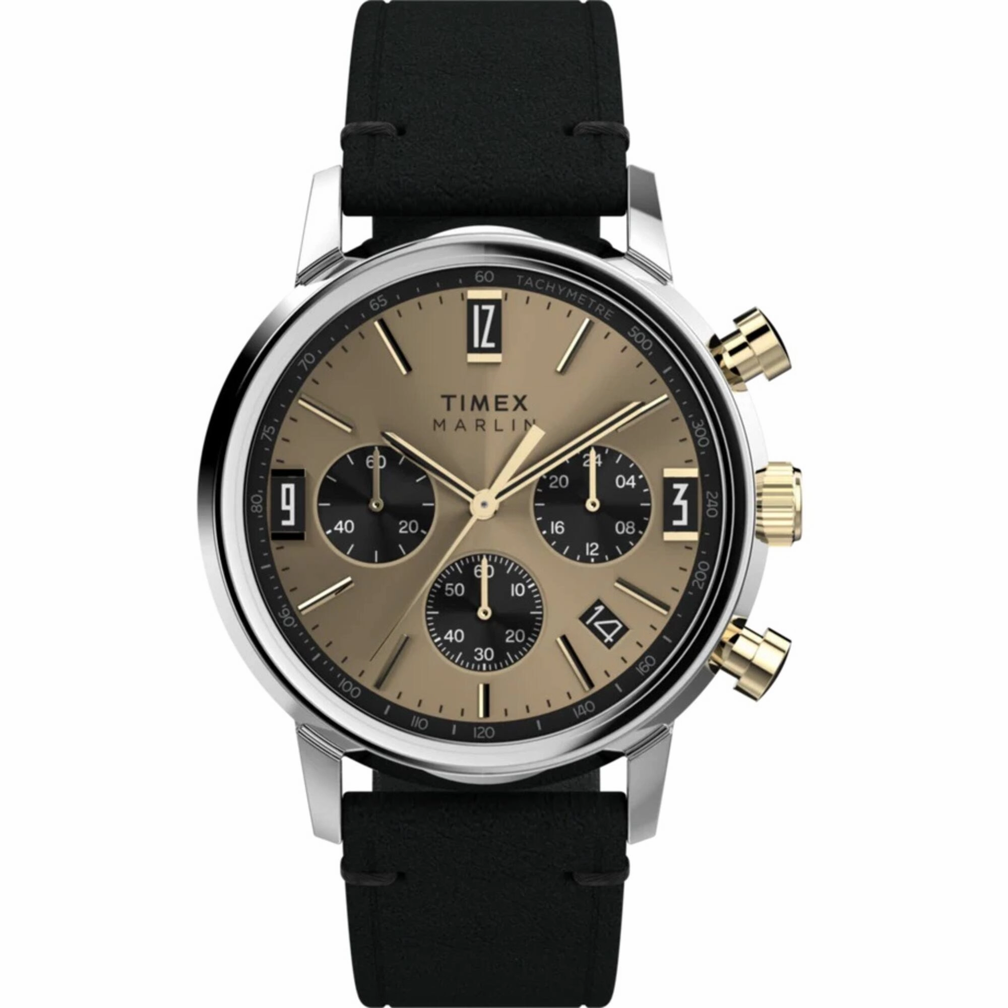 Timex Men's Watch - Marlin Chronograph Champagne and Black Dial Strap | TW2W60300