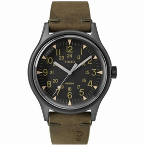 Timex Men's Watch - MK1 Quartz Gunmetal Stainless Steel Case Brown Strap | TW2R97000