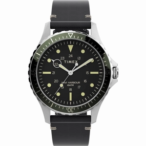 Timex Men's Watch - Navi XL Black Round Dial Stainless Steel Case Strap | TW2V45300VQ