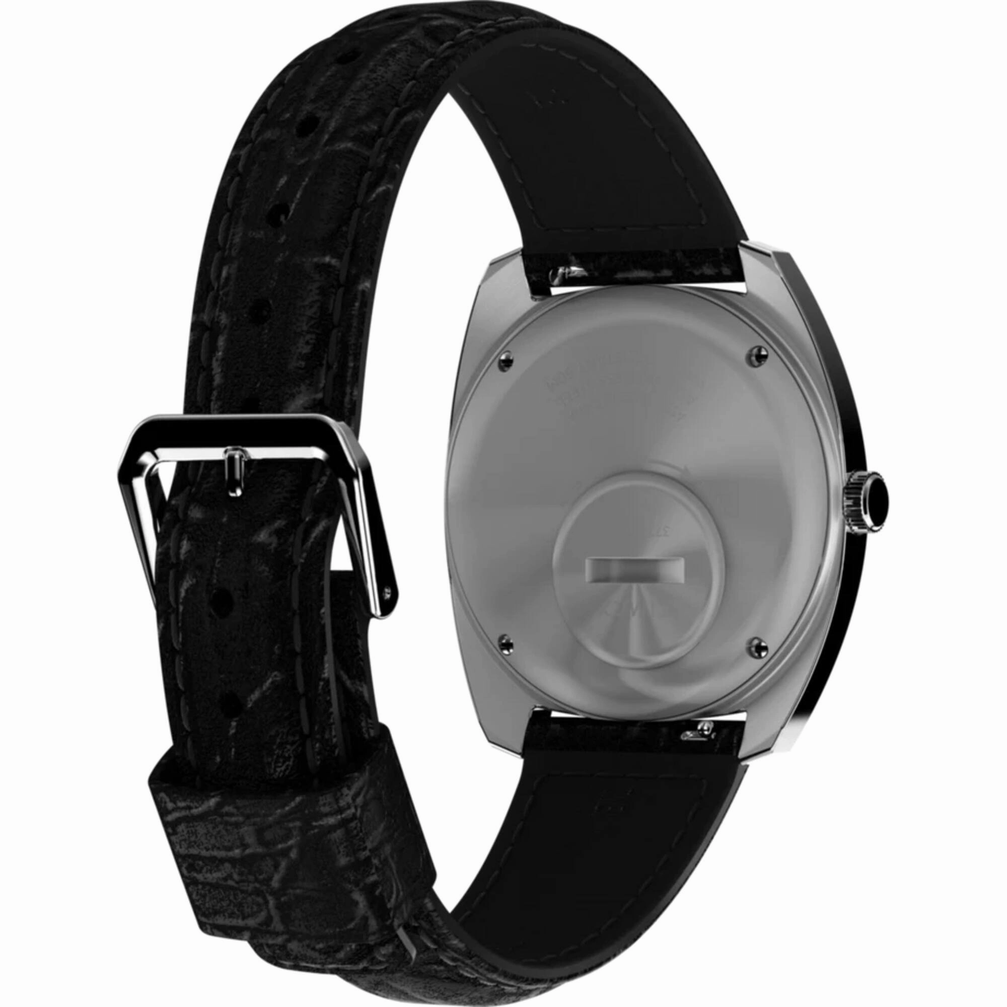 Timex Men's Watch - Q Timex Quartz Date Green Dial Black Leather Strap | TW2W44700