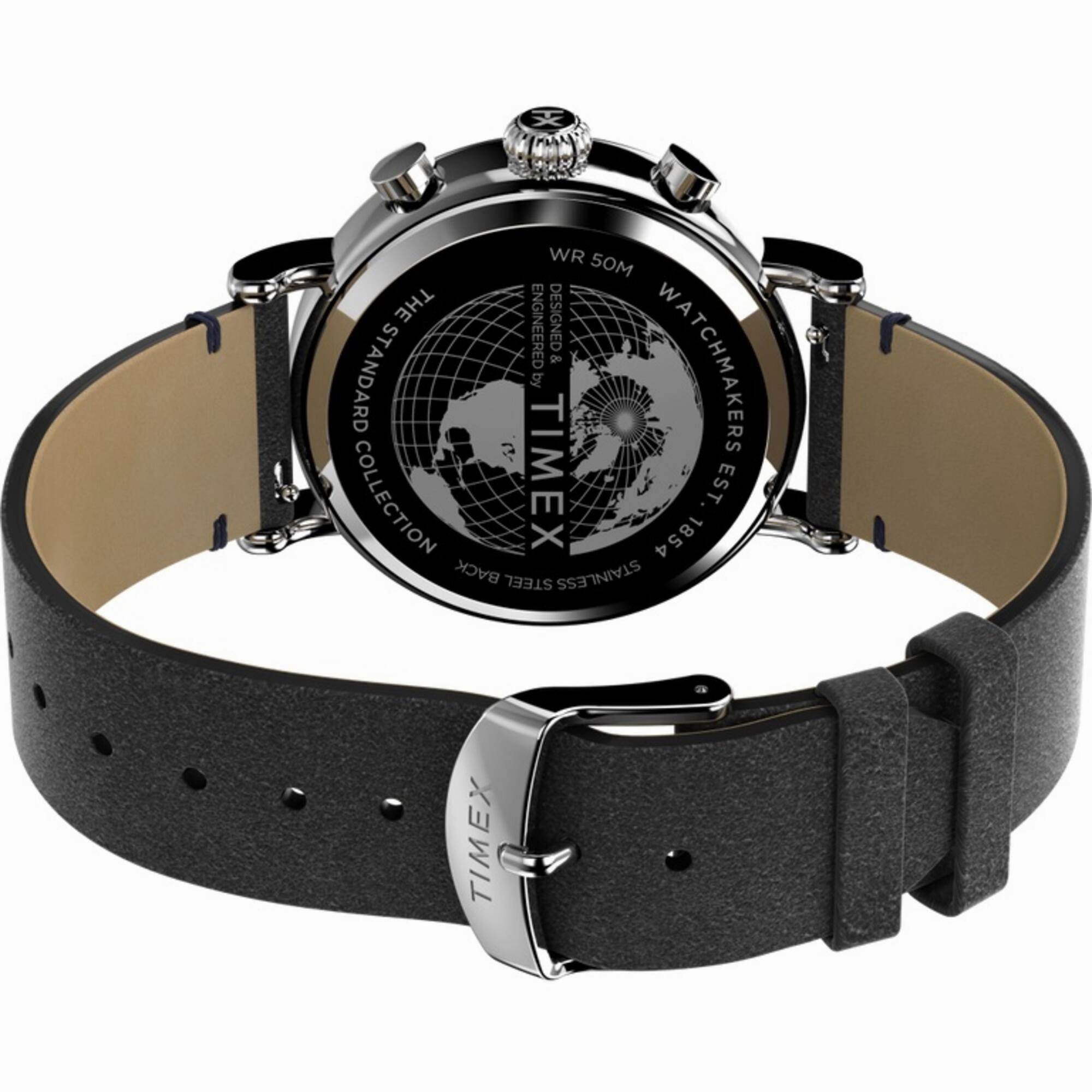 Timex Men's Watch - Standard Chronograph Navy Blue and White Dial Strap | TW2V71100VQ