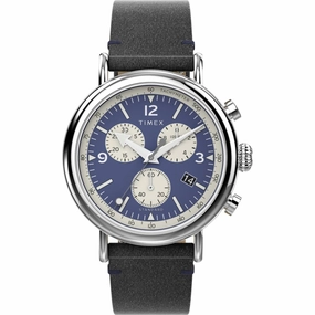 Timex Men's Watch - Standard Chronograph Navy Blue and White Dial Strap | TW2V71100VQ