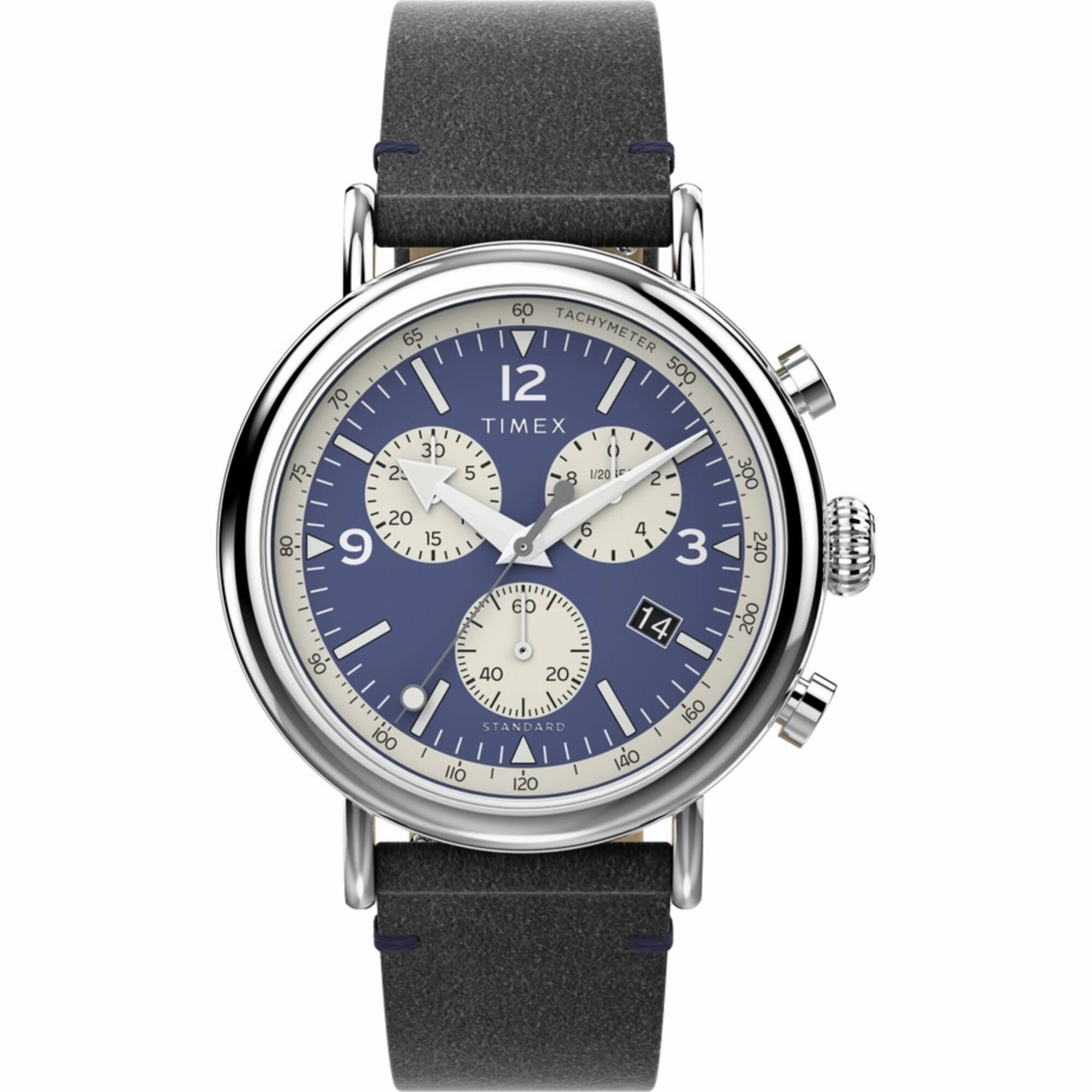 Timex Men's Watch - Standard Chronograph Navy Blue and White Dial Strap | TW2V71100VQ