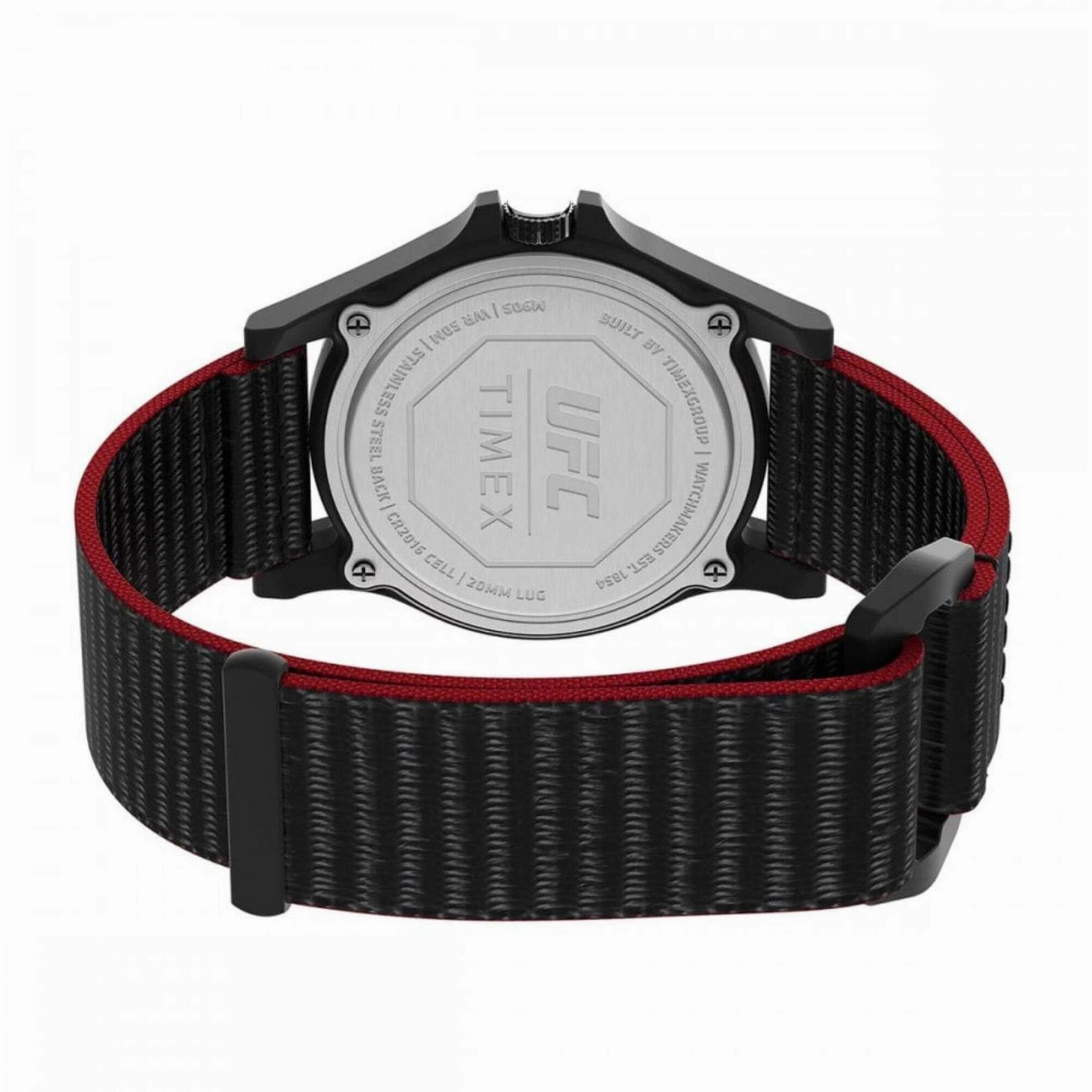 Timex Men's Watch - UFC Apex Black Dial Fabric Strap with Velcro Closure | TW2V55000