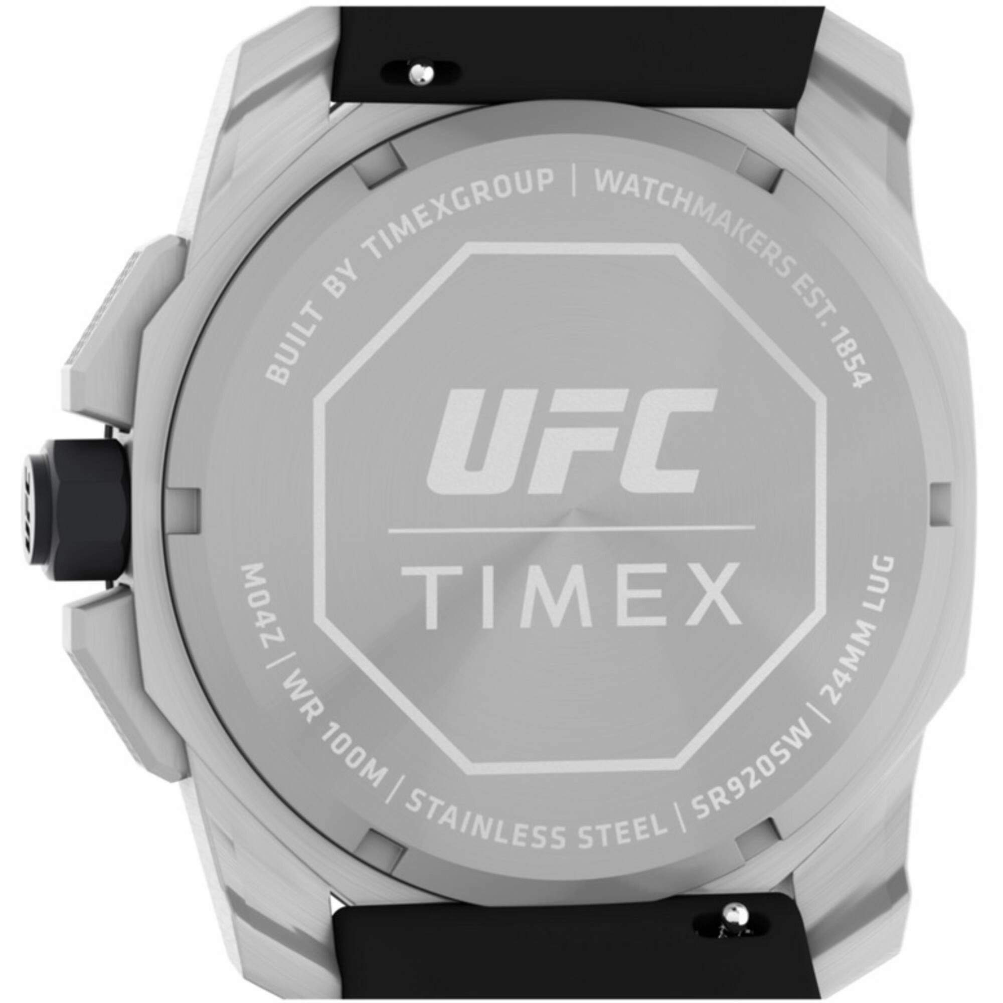 Timex Men's Watch - UFC Icon Quartz Chronograph Black Dial Silicone Strap | TW2V58600