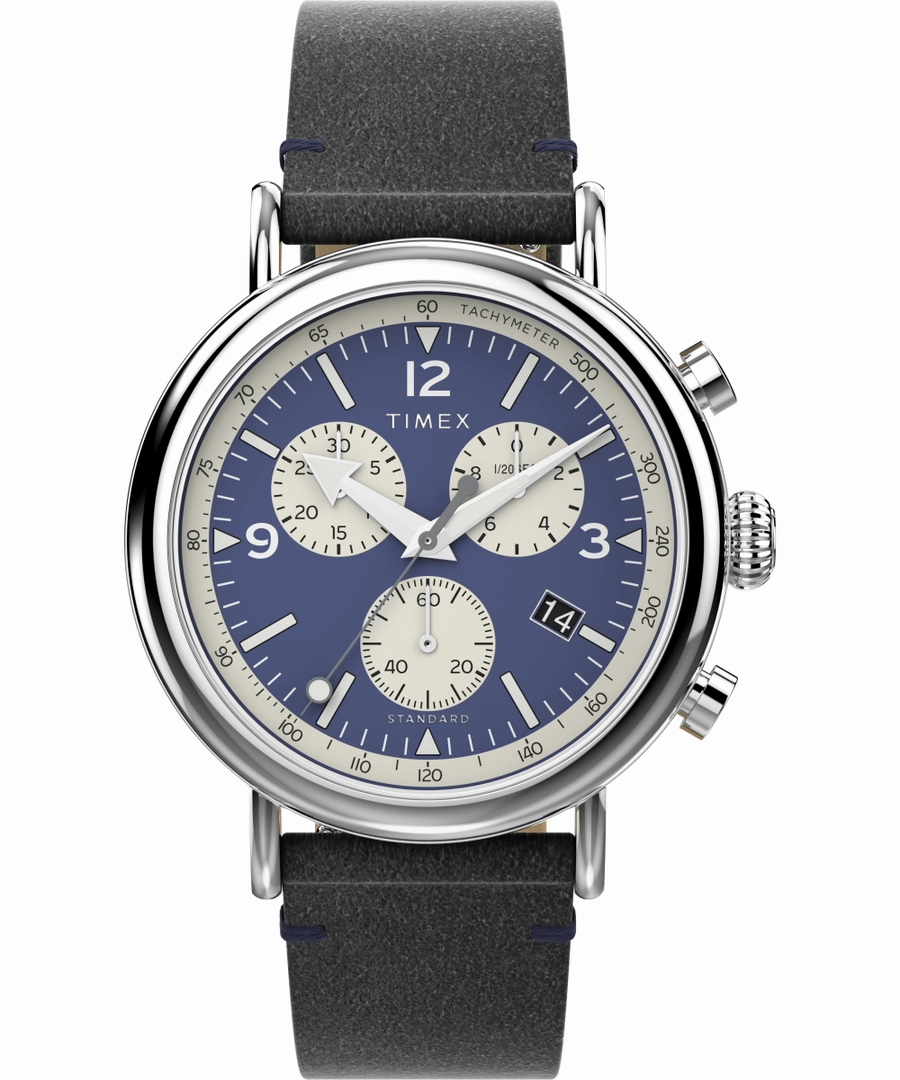 Timex Standard Chronograph 41mm Eco-Friendly Leather Strap Watch TW2V71100