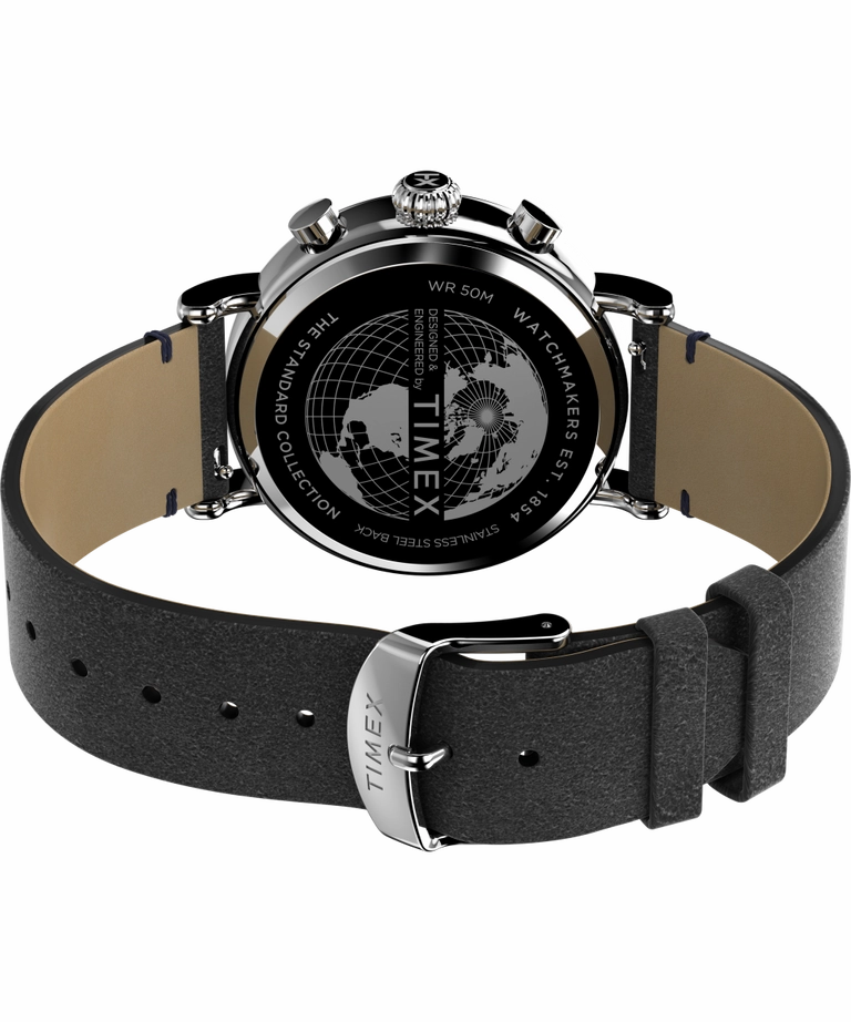 Timex Standard Chronograph 41mm Eco-Friendly Leather Strap Watch TW2V71100