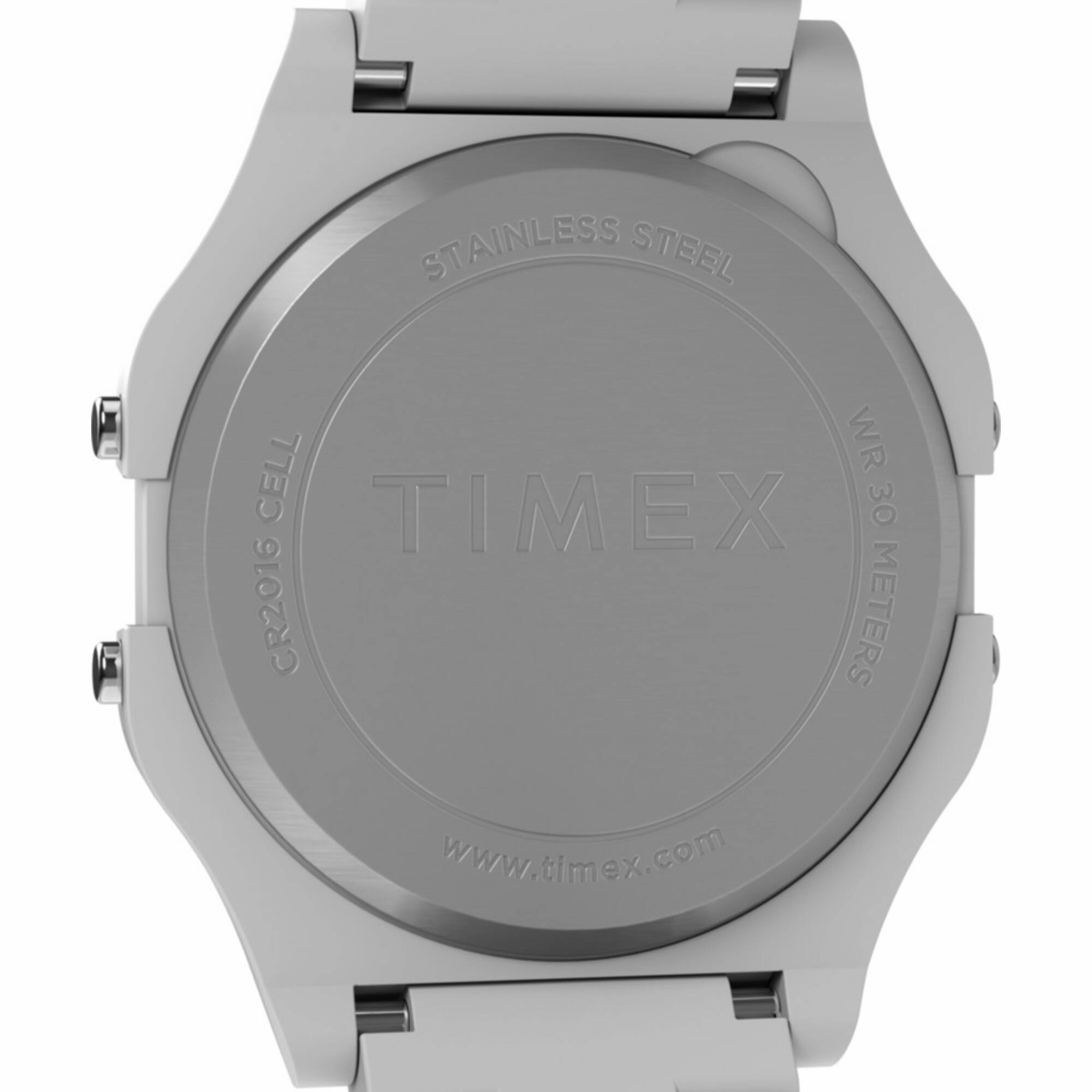 Timex Unisex Watch - 80 Digital Dial White Plastic Case Resin Bracelet | TW2V20100