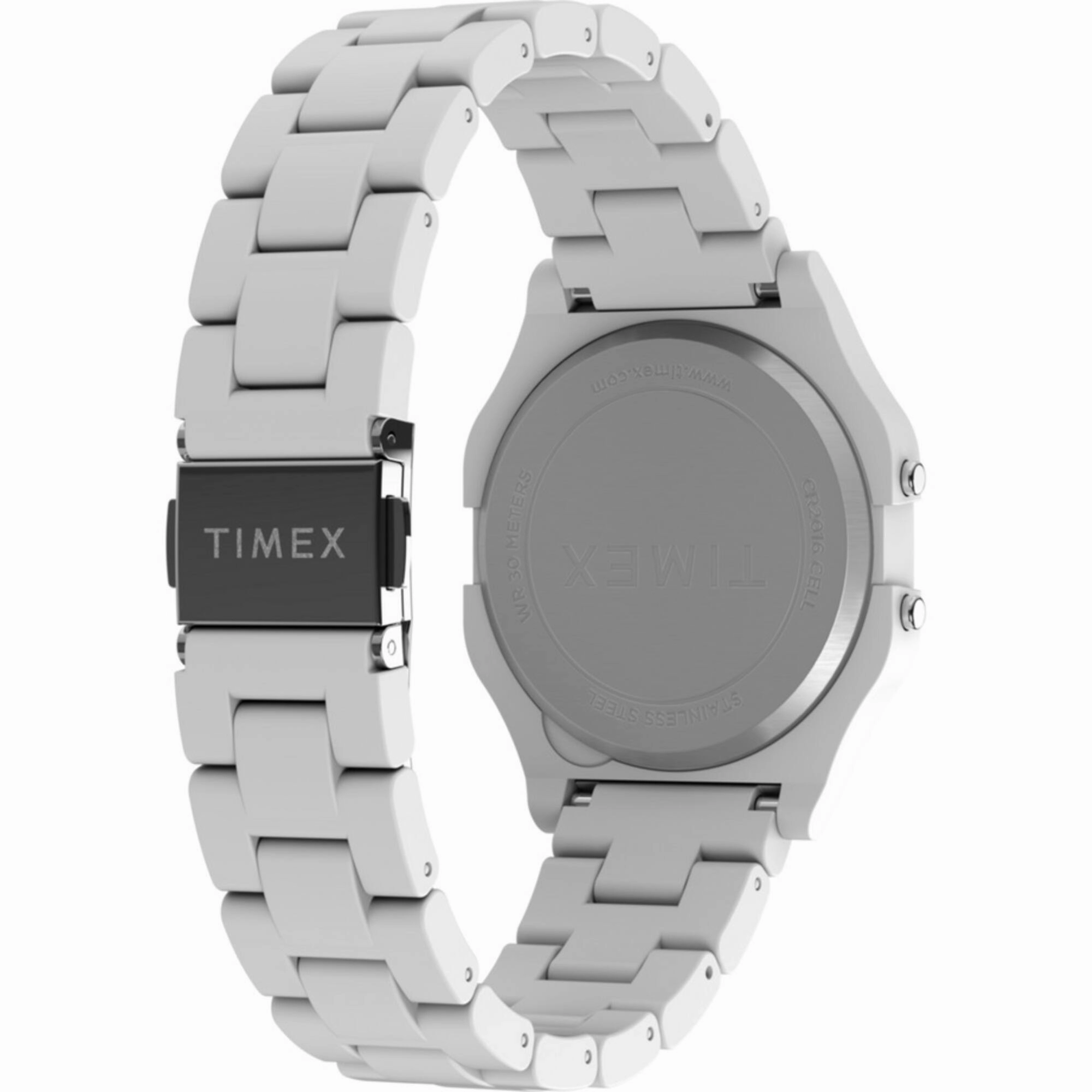 Timex Unisex Watch - 80 Digital Dial White Plastic Case Resin Bracelet | TW2V20100