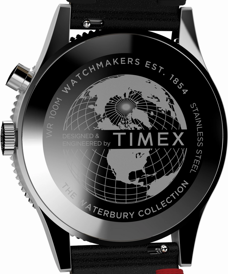 Timex Waterburry 39mm Leather Black Dial Watch TW2W22800