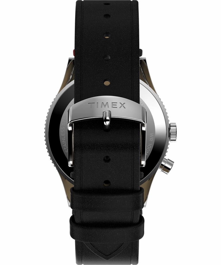Timex Waterburry 39mm Leather Black Dial Watch TW2W22800